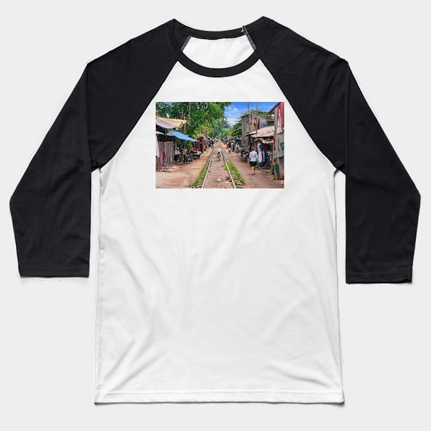 Cambodian Railways Baseball T-Shirt by bulljup